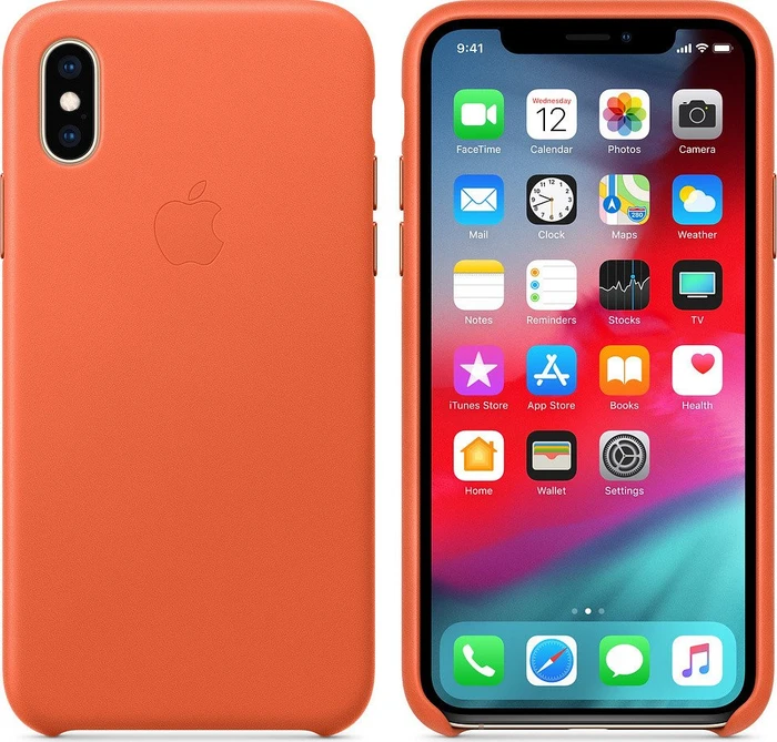 Apple Leder Case für iPhone XS orange