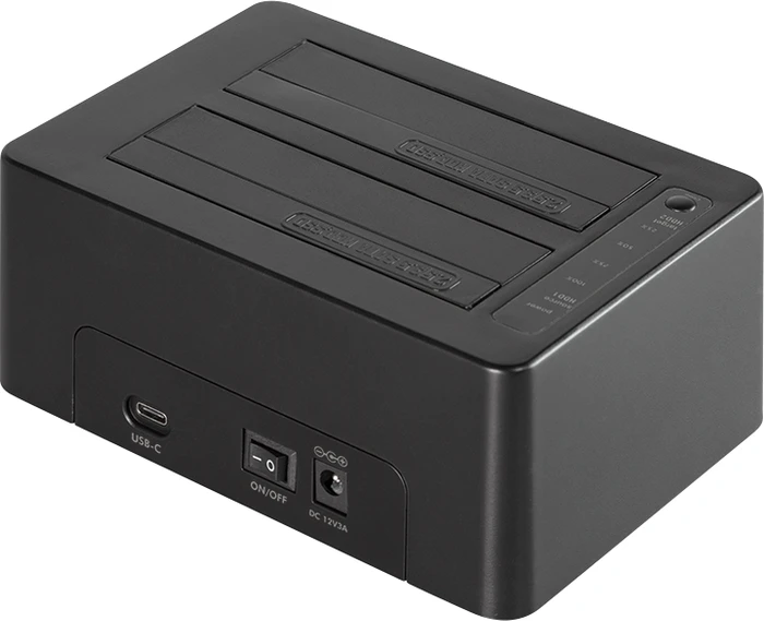 LogiLink USB 3.0 2-Bay für 2.5"/3.5" SATA HDD/SSD, schwarz, USB-C 3.1