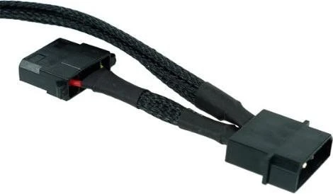 Phobya Molex auf 4-Pin/3-Pin/Molex Adapter, sleeved, 30cm, schwarz