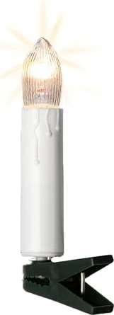 Hellum Lichterkette Riffelkerzen weiß 16x E10