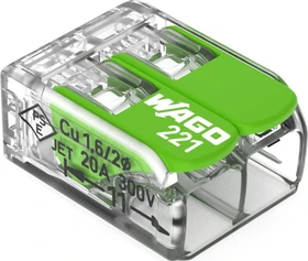 Wago Green Range Verbindungsklemme mit Hebeln bis 4mm² 2-Leiter, 288 Stück