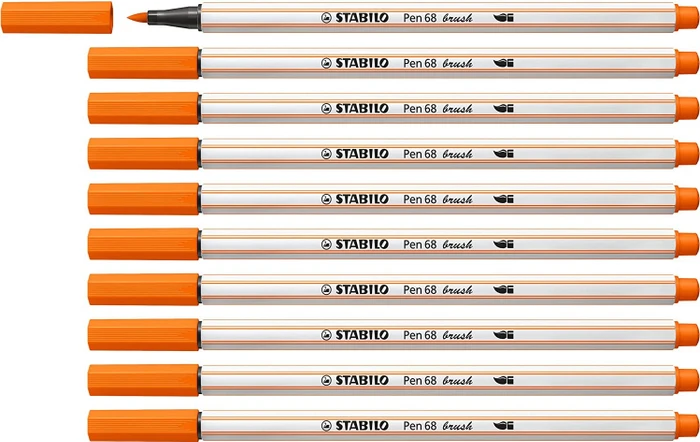 STABILO Pen 68 brush gelbrot, 10er-Pack