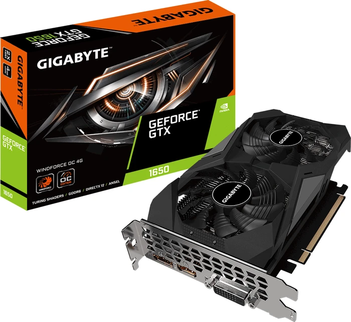 GIGABYTE GeForce GTX 1650 D6 Windforce OC 4G (Rev. 1.0), 4GB GDDR6, DVI, HDMI, DP
