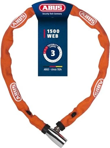 ABUS Schloss-Ketten-Kombi 1500/60 web Kettenschloss, Schlüssel orange