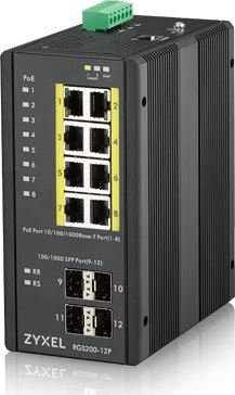 Zyxel RGS200 Railmount Gigabit Managed Switch, 8x RJ-45, 4x SFP, 240W PoE+