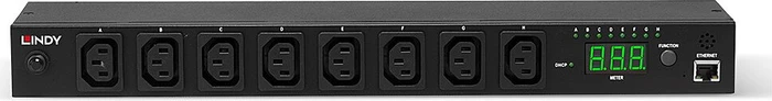 Lindy IPower Switch Classic 8, 1HE, 8-fach, 20A/230V, schwarz