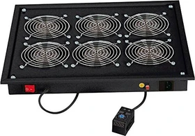Triton Lüfterblech für Boden/Dach, 6 Ventilatoren, schwarz