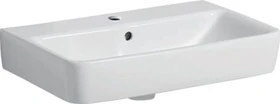 Geberit Renova Compact Waschtisch 60cm, Hahnloch mittig, mit Überlauf, weiß