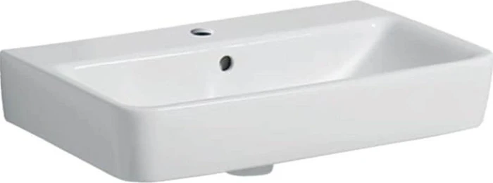 Geberit Renova Compact Waschtisch 60cm, Hahnloch mittig, mit Überlauf, weiß