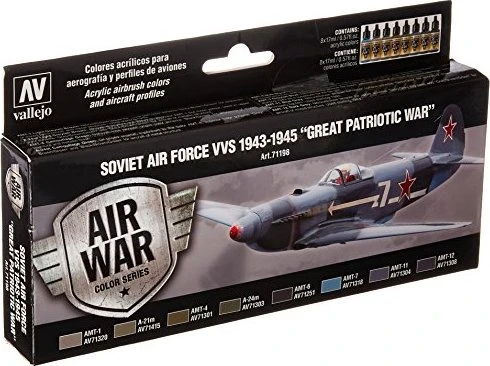 Vallejo Model Air Air War Color Series Soviet Air Force VVS 1943-1945 Great Patriotic War Farbset, 8-tlg.