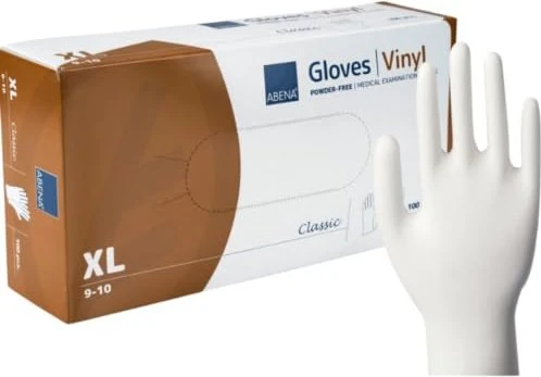 Abena Vinyl Einweghandschuhe transparent, 100 Stück