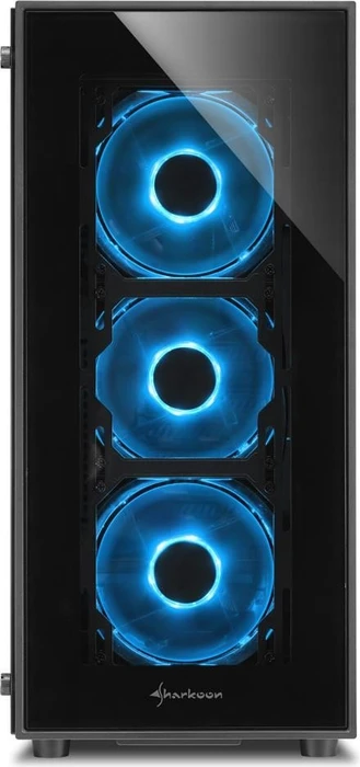 Sharkoon TG5, Glasfenster, Lüfter LED blau