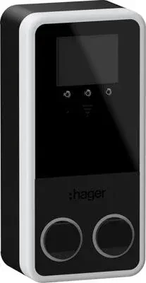 Hager E-Ladestation witty Park 2 2x22kW Typ2S Wandmontage, Ladedose