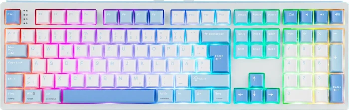 Epomaker TH108 Wireless, Blue White, LEDs RGB, hot-swap, Epomaker Creamy Jade, USB/Bluetooth, DE