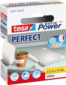 tesa extra Power Perfect weiß, Gewebeband, 19mm/2.75m, 1 Stück