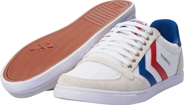 hummel Slimmer Stadil Low white/blue/red/gum (Herren)