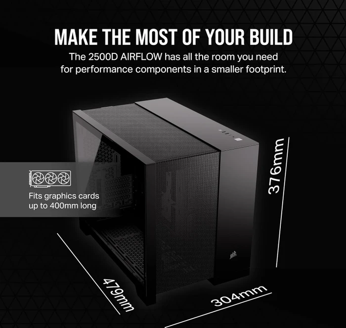 Corsair 2500D Airflow, schwarz, Glasfenster