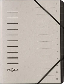 Pagna Ordnungsmappe, 12 Fächer, A4, hellgrau