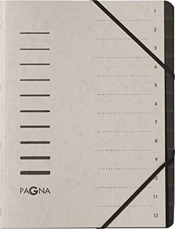 Pagna Ordnungsmappe, 12 Fächer, A4, hellgrau