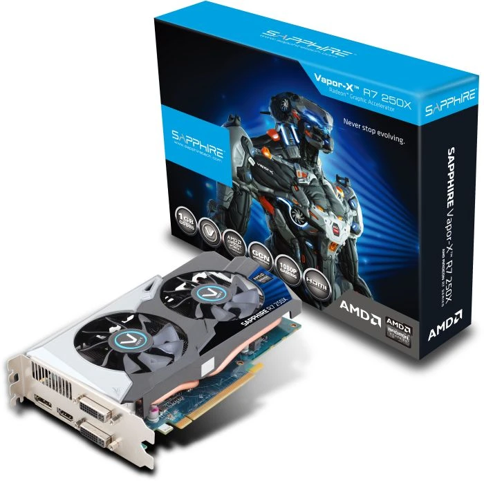 Sapphire Vapor-X Radeon R7 250X OC, 1GB GDDR5, 2x DVI, HDMI, DP, lite retail