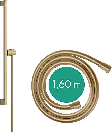 Hansgrohe Unica Brausestange S Puro 65cm mit Easy Slide Handbrausehalter und Isiflex Brauseschlauch 160cm brushed bronze