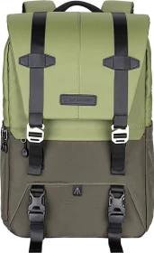 K&F Concept Kameratasche mit Regenschutz für 15,6-Zoll-Laptop, DSLR-Kameras grün