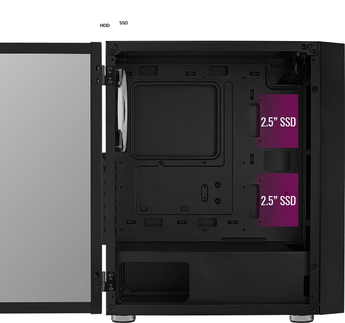 AeroCool Graphite ARGB, Glasfenster