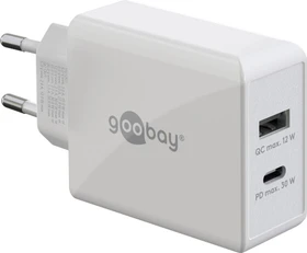 Wentronic Goobay USB-C PD Dual-Schnellladegerät 30W weiß