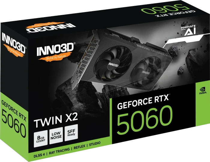 INNO3D GeForce RTX 5060 Twin X2, 8GB GDDR7, HDMI, 3x DP