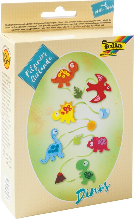 Folia Mini Filzinies Girlande Filznähset Dinos