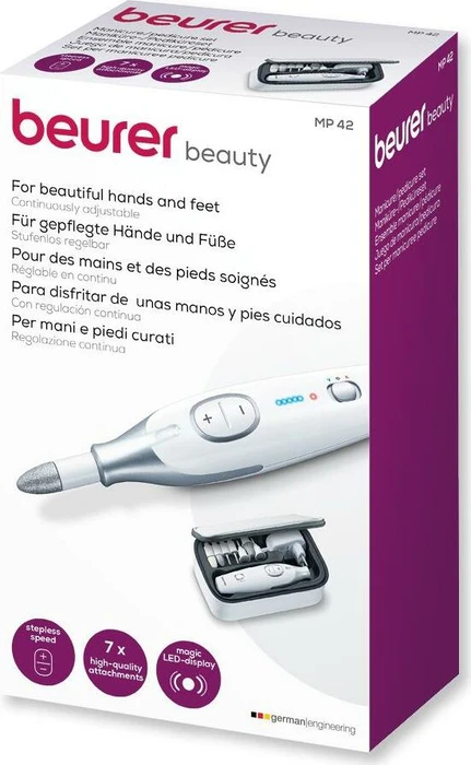 Beurer MP 42 Elektrisches Maniküre/Pediküre-Set weiß/silber