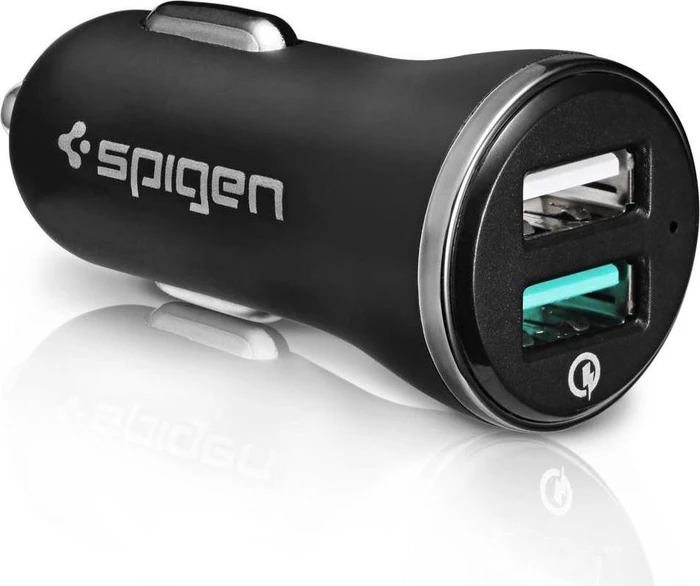 Spigen F27QC Qualcomm Quick Charge 3.0 Car Charger schwarz