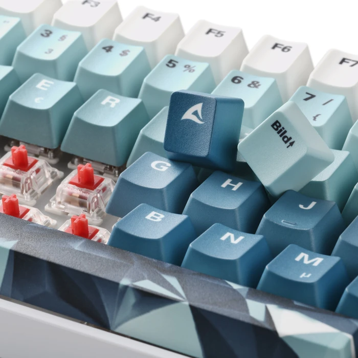Sharkoon Skiller SGK50 S3 Design Bundle D1 - XXL Mousemat+Keycaps, Kunststoff (PBT) Double-Shot, türkis/orange, 85 Tasten, ISO-DE