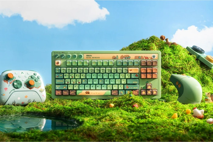 8BitDo Retro 87 Mechanical Keyboard, Forest Wonder, grün, Core Green Tactile, USB/Bluetooth, US