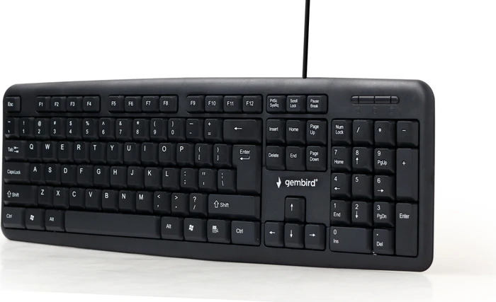 Gembird Standard Keyboard, schwarz, USB, US