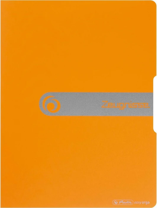Herlitz easy orga to go Sichtbuch für Zeugnisse, A4, orange/grau, inkl. 20 Klarsichthüllen