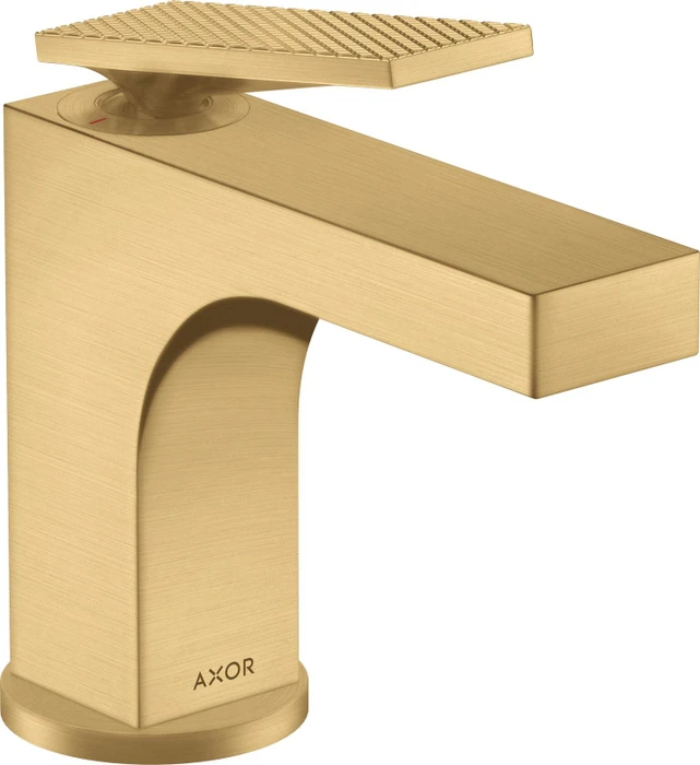 Hansgrohe Axor Citterio 90 Waschbeckenarmatur mit Hebelgriff Ablauffernbedienung und Rautenschliff brushed gold optic