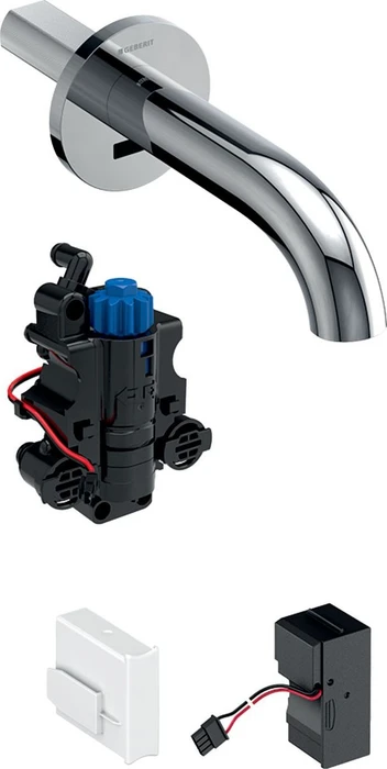 Geberit Piave Waschtischarmatur mit Netzbetrieb und Thermostatmischer 17cm für UP-Funktionsbox glanz-verchromt