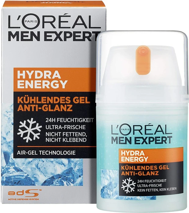 L'Oréal Men Expert Hydra Energy Kühlendes Gel Anti-Glanz Feuchtigkeitsgel, 50ml
