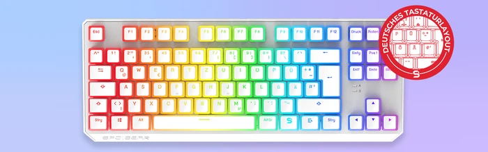 Endorfy SilentiumPC SPC Gear GK630K, PBT, LEDs RGB, Onyx White Tournament, Kailh RED, USB, DE