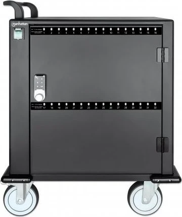 Manhattan 32-Port Mobiler Ladeschrank, Notebook, Tablet und Smartphone, 32 Geräte bis 10.2", versperrbar