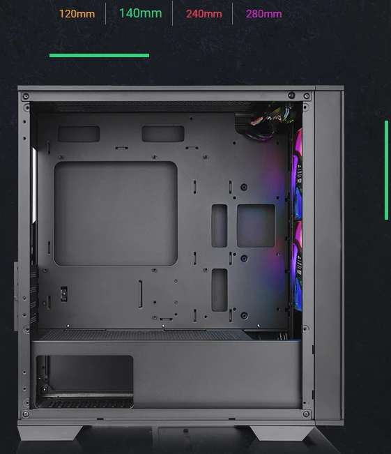 Thermaltake Divider 170 TG ARGB, schwarz, Glasfenster