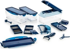 Genius Nicer Dicer Plus Multischneider-Set saphirblau, 18-tlg.