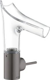 Hansgrohe Axor Starck V 140 Waschbeckenarmatur mit Glasauslauf brushed black chrome