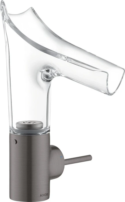 Hansgrohe Axor Starck V 140 Waschbeckenarmatur mit Glasauslauf brushed black chrome