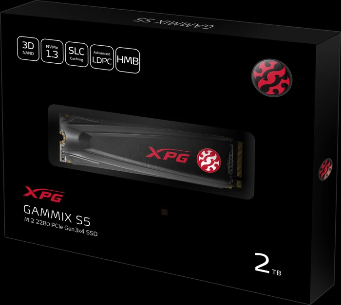 ADATA XPG Gammix S5 2TB, M.2 2280 / M-Key / PCIe 3.0 x4, Kühlkörper