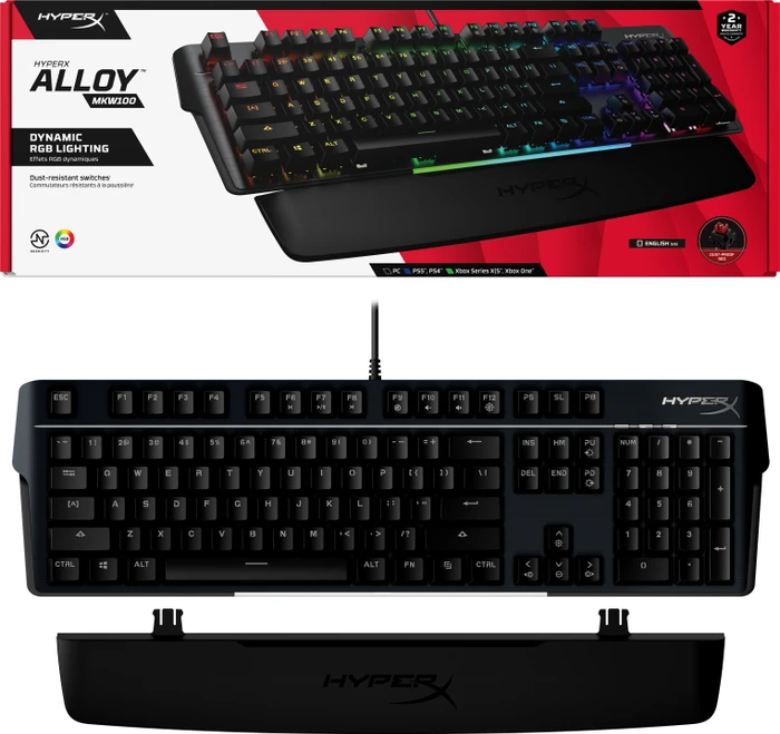 HP HyperX Alloy MKW100, LEDs RGB, TTC RED, USB, US