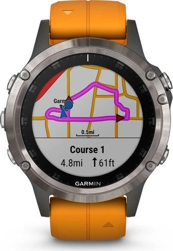 Garmin Fenix 5 Plus Sapphire Titan orange