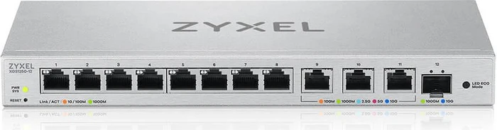 Zyxel XGS1250 Desktop Gigabit Smart Switch, 11x RJ-45, 1x SFP+