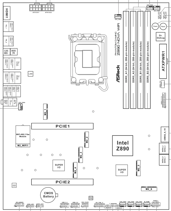 ASRock Phantom Gaming Z890 Nova WiFi (Intel 1851)